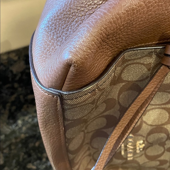 Coach Tan and Brown Signature Tote - Picture 5 of 16